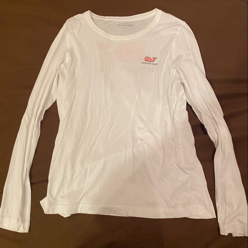 Brand new white and pink vineyard vines shirt size girls large